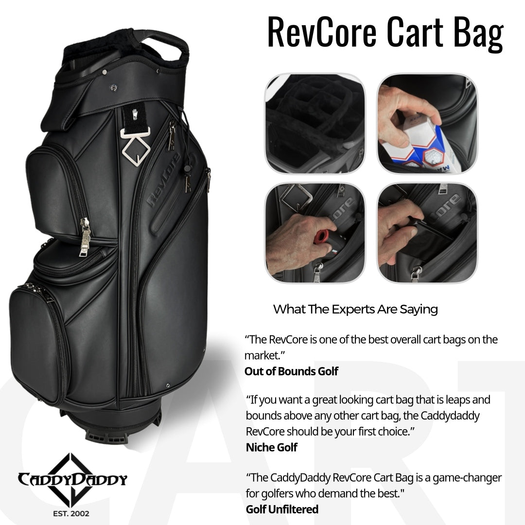 RevCore Lux Golf Cart Bag | 14 Way Velvet Lined Dividers