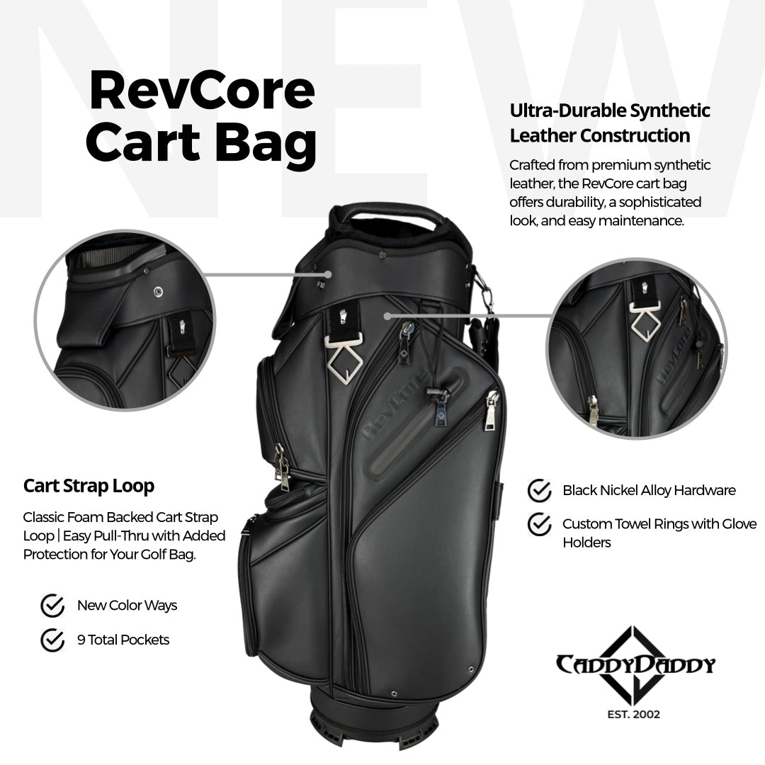 RevCore Lux Golf Cart Bag | 14 Way Velvet Lined Dividers