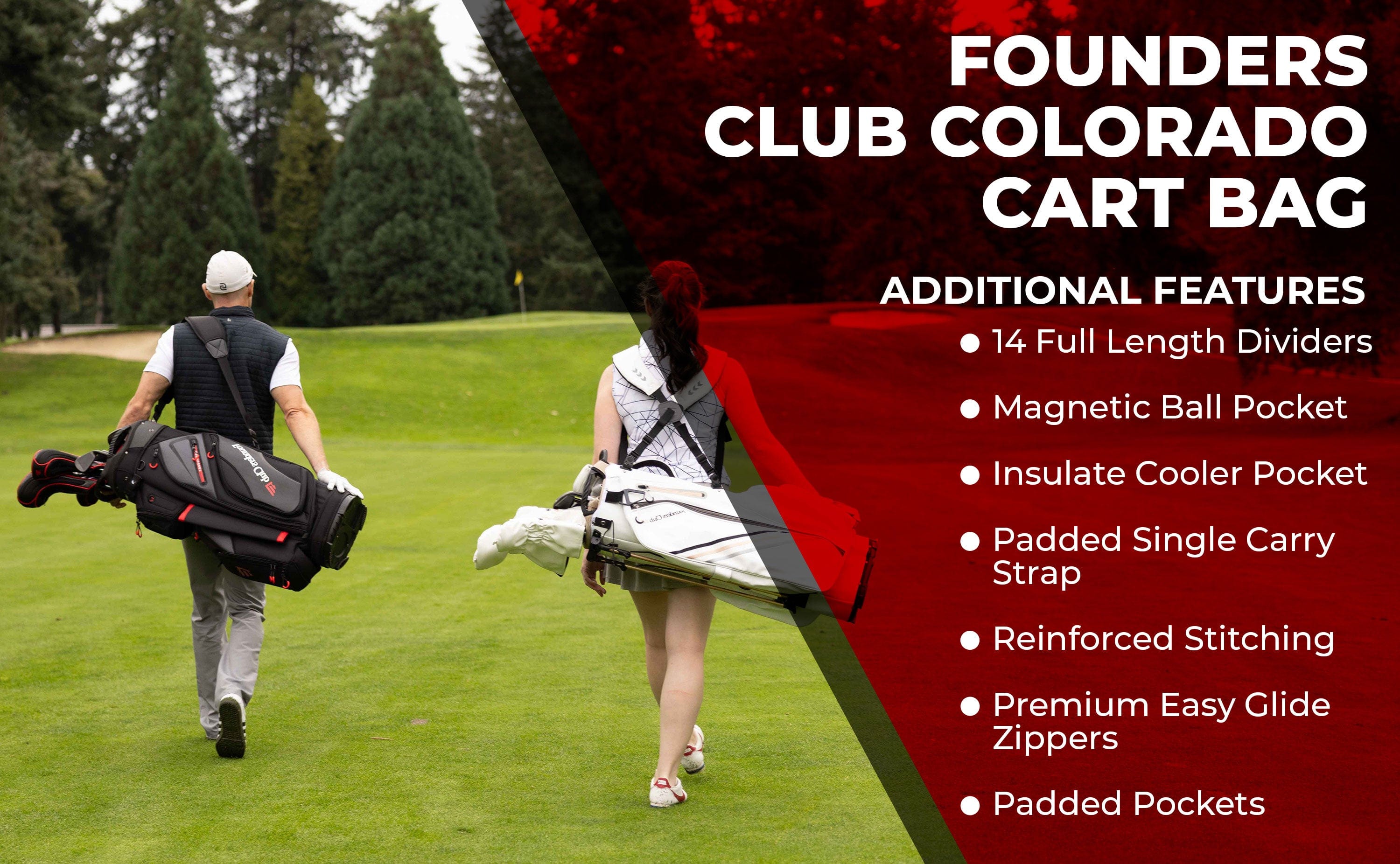 Founders Club Colorado 14 Way Full Length Divider Golf Cart Bag