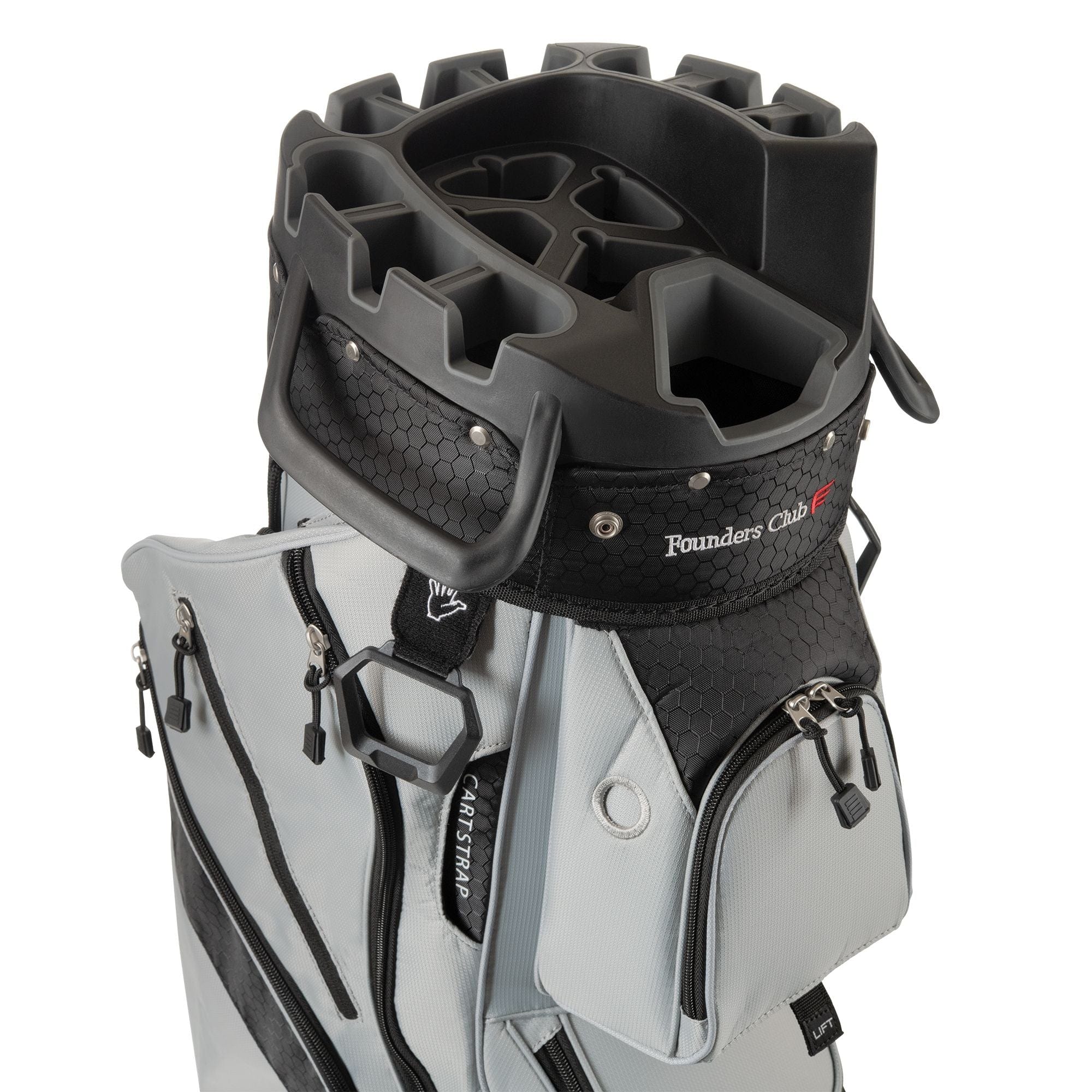 Founders Club 4th Generation Player Series Club Lock Organizer Golf Cart Bag for Men with 14 Way Anti Rattle Divider Top- Free Snap On Rain Hood-Full Length Dividers