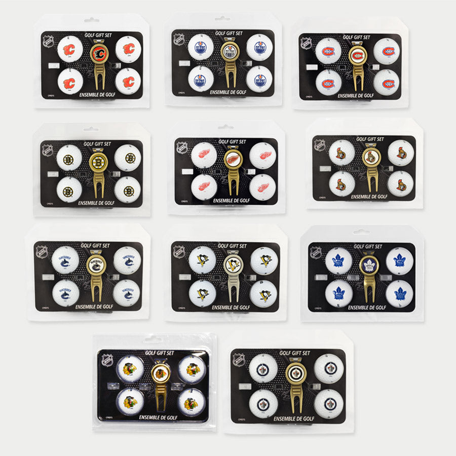 NHL Four Golf Balls & Divot Tool Set