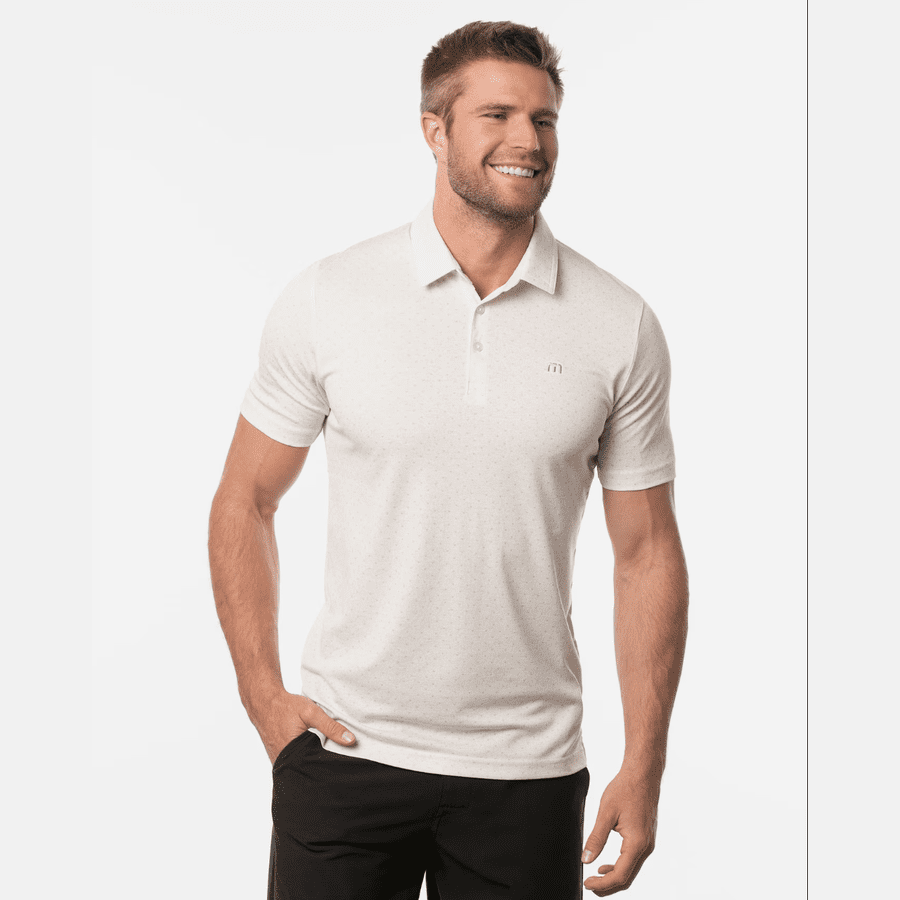 TravisMathew Men's Luna Sol Golf Polo, Large, White