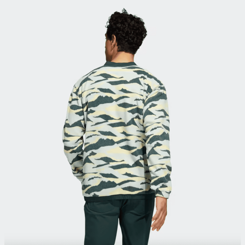 Adidas Texture-Print Crew Sweatshirt - Green