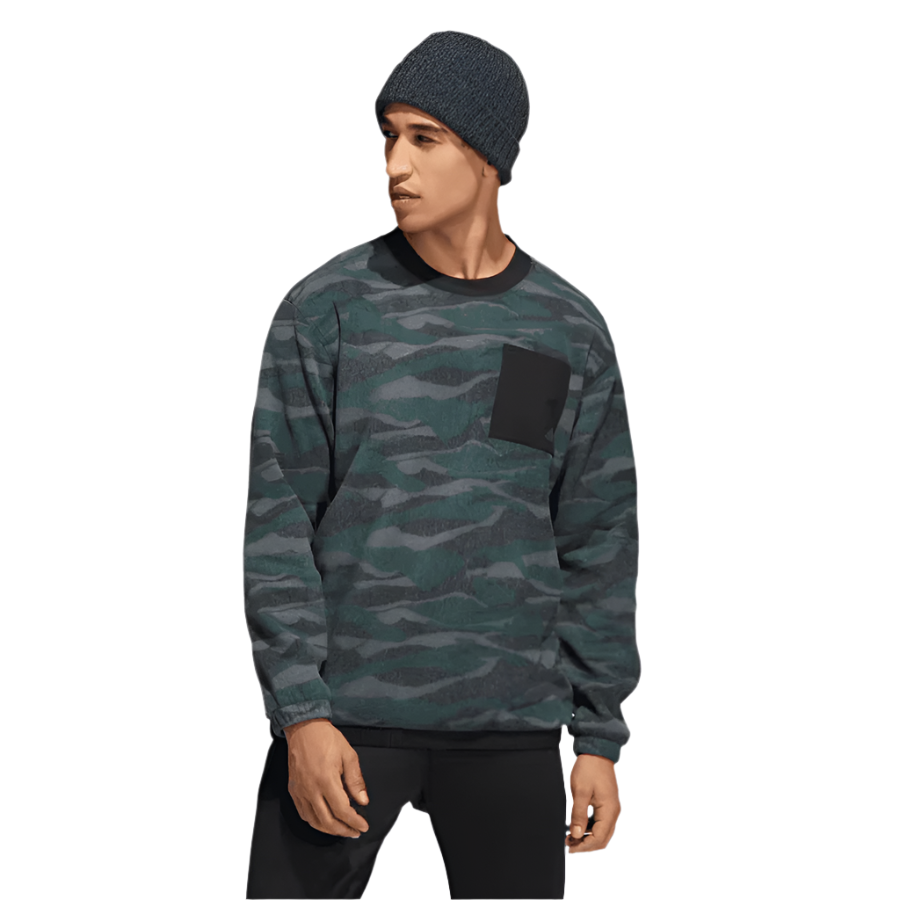 Texture Print Crew Sweatshirt Black Adidas Golf