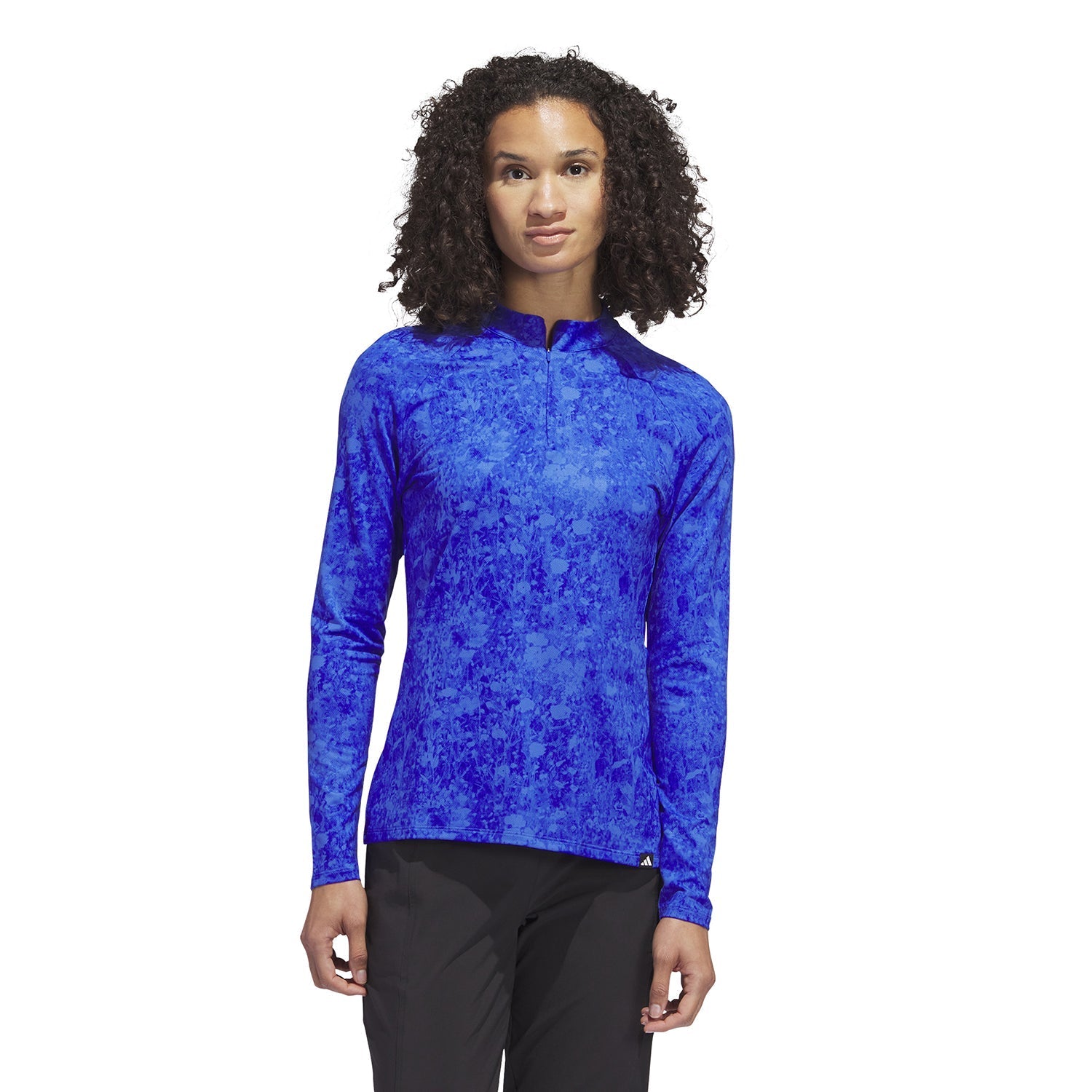 Adidas Ladies Ultimate365 Tour Long Sleeve Printed Golf Shirt - Blue