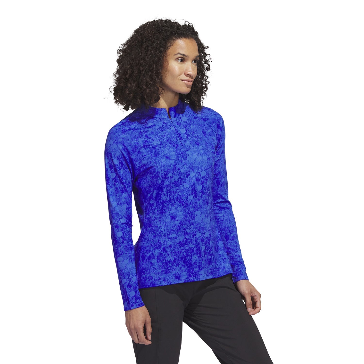 Adidas Ladies Ultimate365 Tour Long Sleeve Printed Golf Shirt - Blue