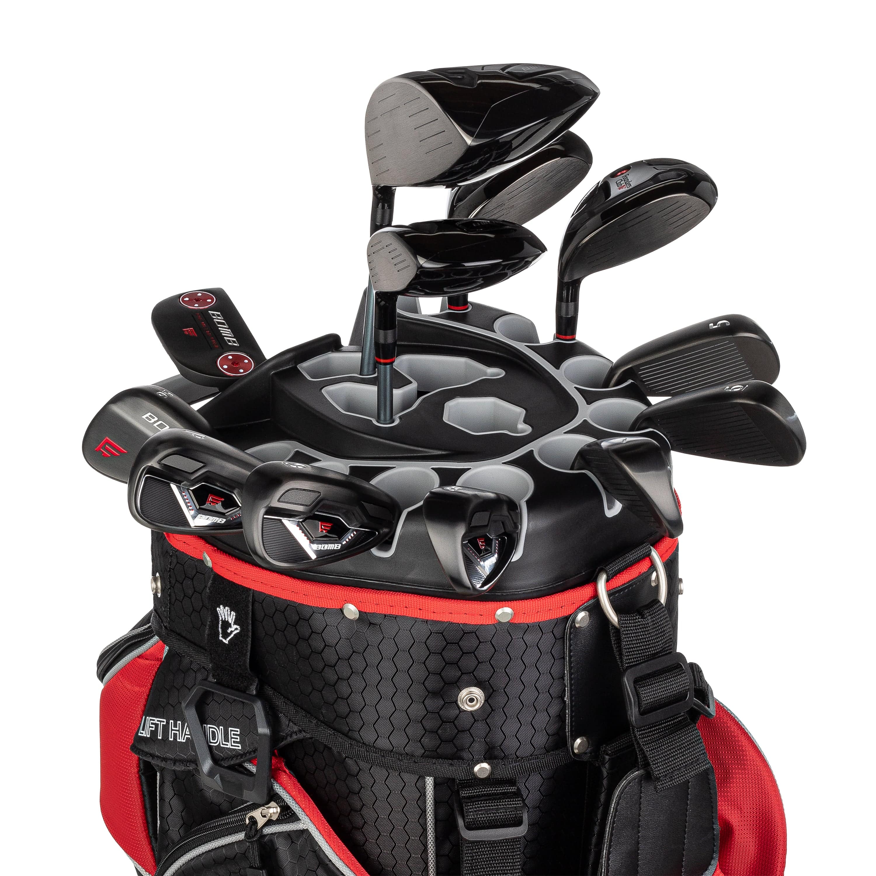 Founders Club Bomb Men's Golf Club Set with 14 Way Organizer Golf Red Bag Right Hand