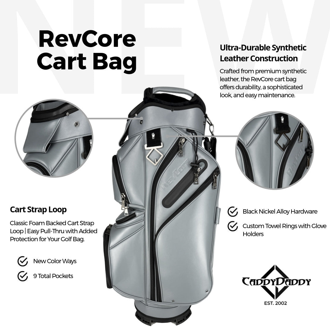 RevCore Lux Golf Cart Bag | 14 Way Velvet Lined Dividers