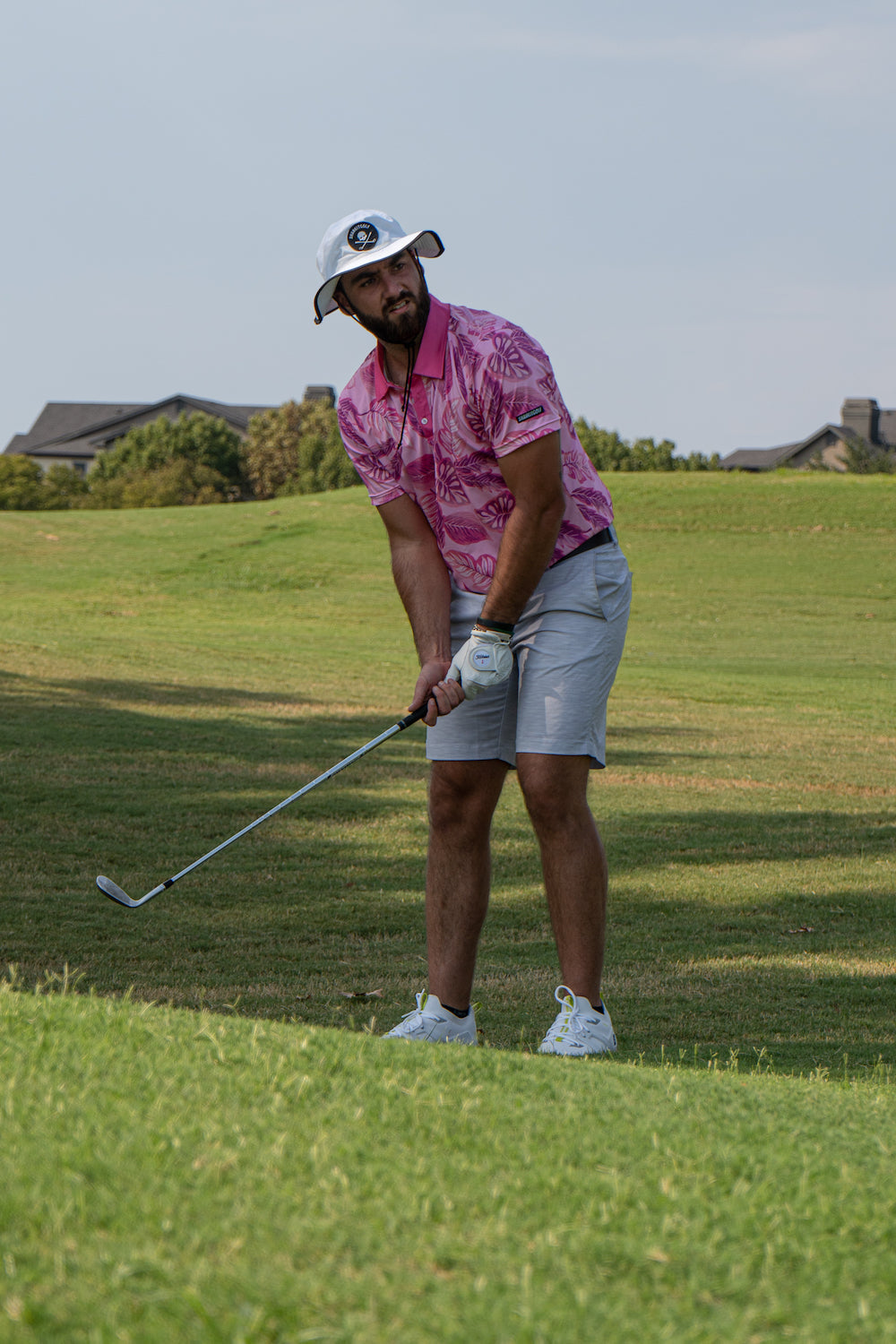 Pink Floral Polo