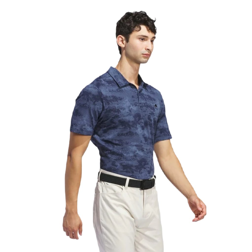 Adidas Go-To Printed Mesh Polo Shirt - Blue