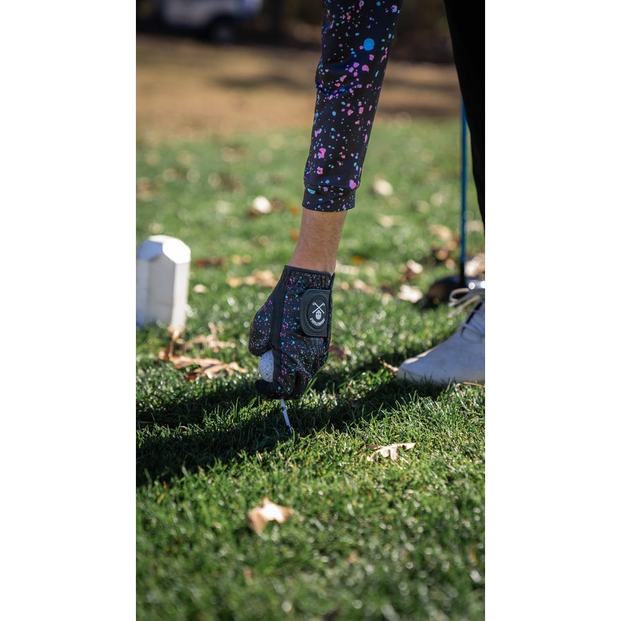 Black Paint Splatter Golf Glove
