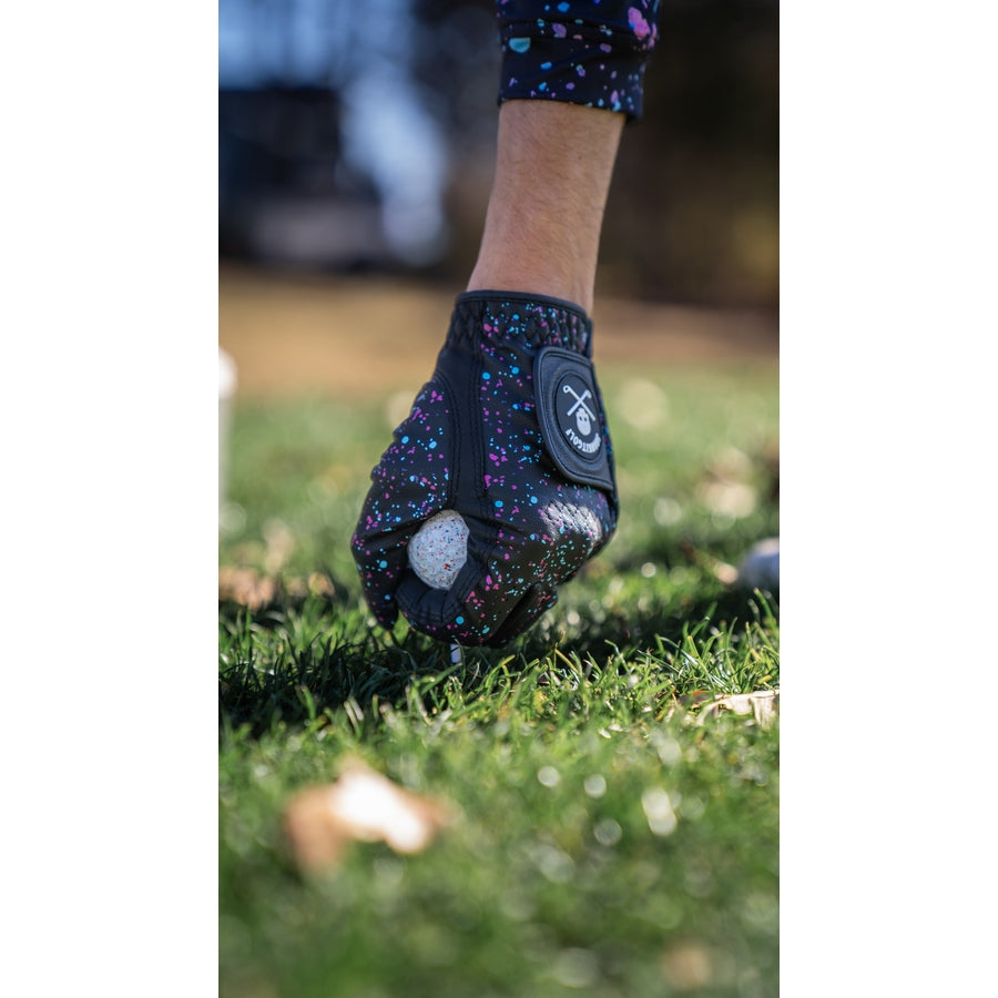 Black Paint Splatter Golf Glove