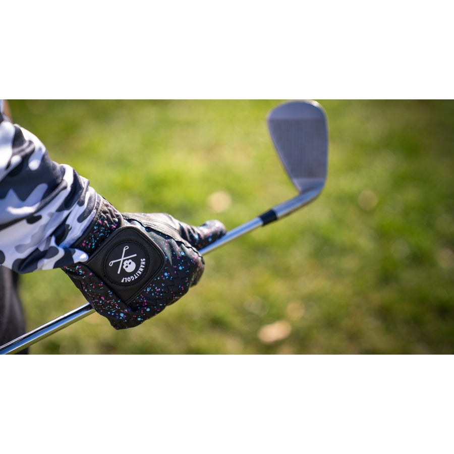 Black Paint Splatter Golf Glove