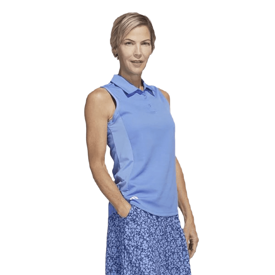 Adidas Ladies Texture Sleeveless Polo Shirt