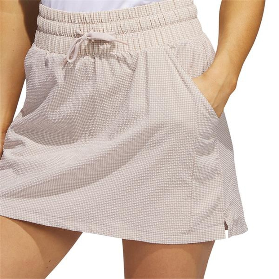 adidas Seersucker 16-Inch Golf Skort - Brown