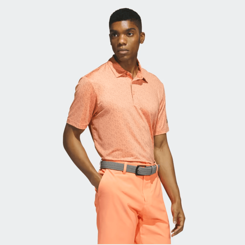 Adidas 2023 Ultimate365 Allover Print Golf Shirt - Orange