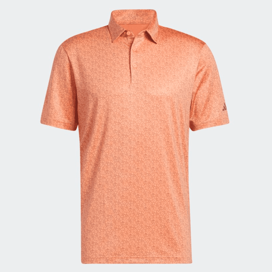 Adidas 2023 Ultimate365 Allover Print Golf Shirt - Orange