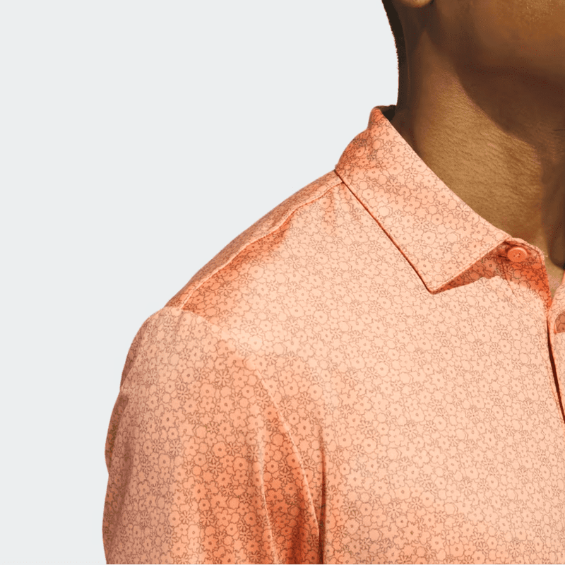 Adidas 2023 Ultimate365 Allover Print Golf Shirt - Orange