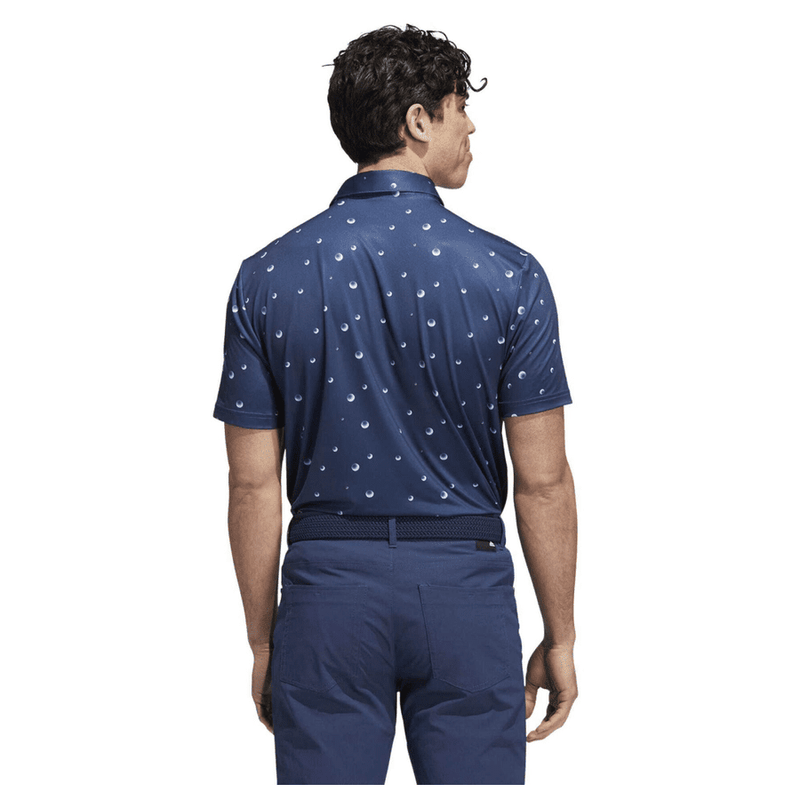 Adidas Ultimate365 Allover Print Golf Polo Shirt - Blue
