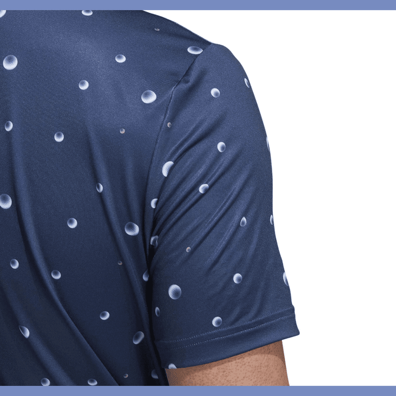 Adidas Ultimate365 Allover Print Golf Polo Shirt - Blue