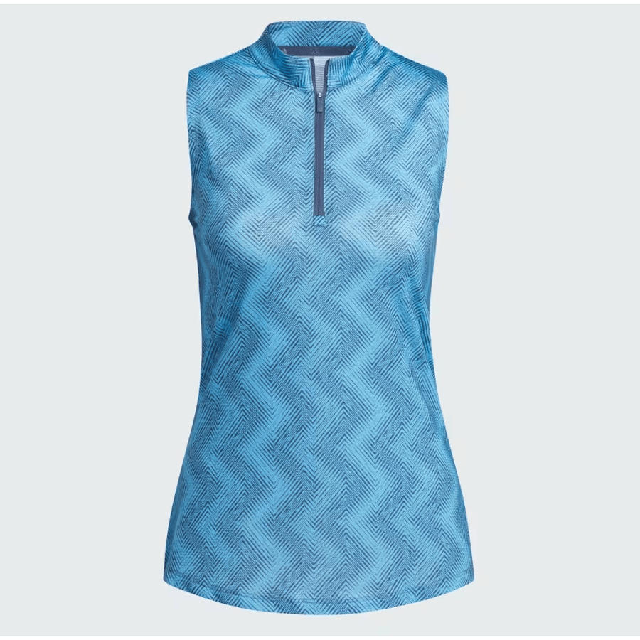 Adidas Ultimate365 Ladies Ottoman Printed Sleeveless Polo Shirt