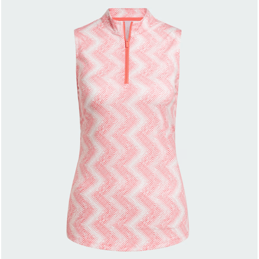 Adidas Ultimate365 Ladies Ottoman Printed Sleeveless Polo Shirt