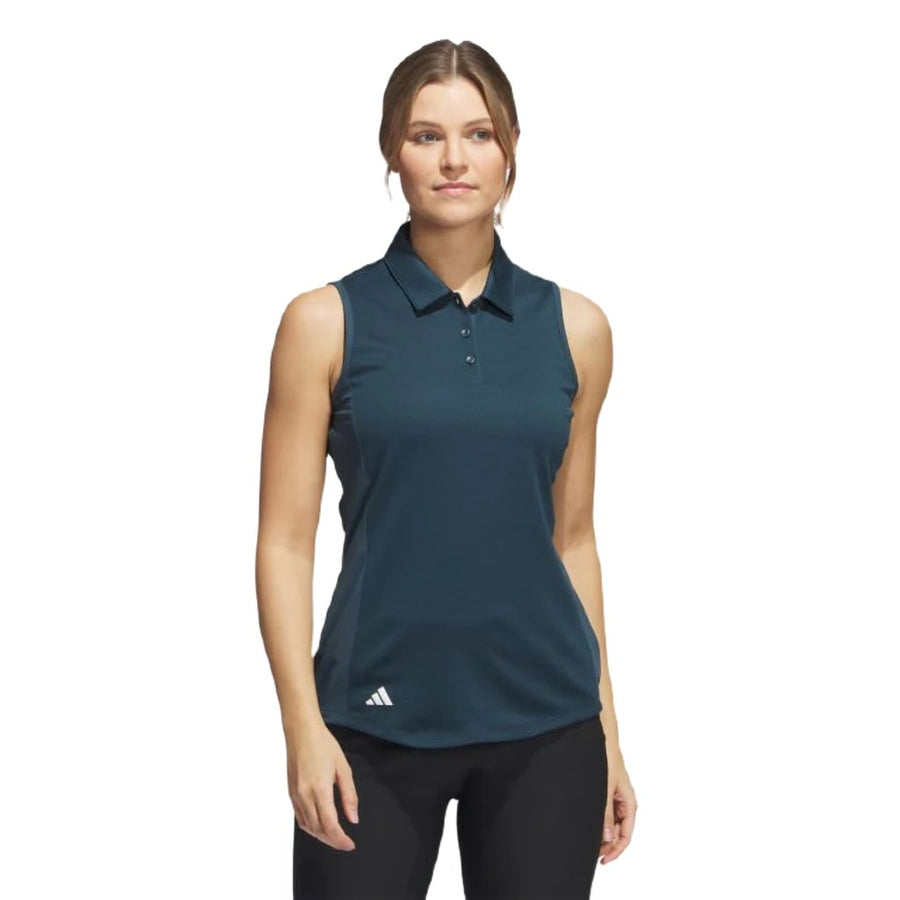 Adidas Ladies Texture Sleeveless Polo Shirt