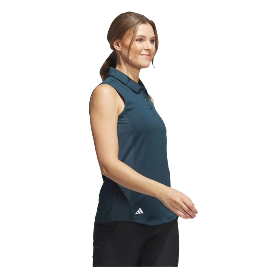 Adidas Ladies Texture Sleeveless Polo Shirt