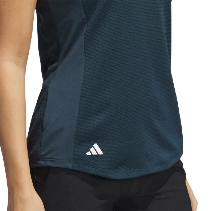 Adidas Ladies Texture Sleeveless Polo Shirt