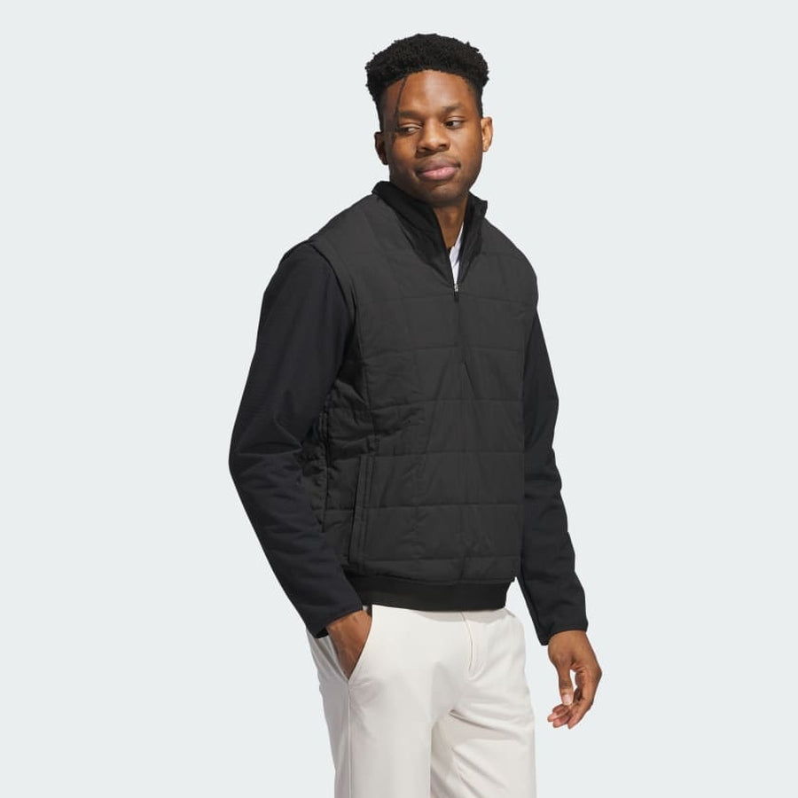 Adidas Ultimate365 Quilted DWR Half Zip Pullover - Black