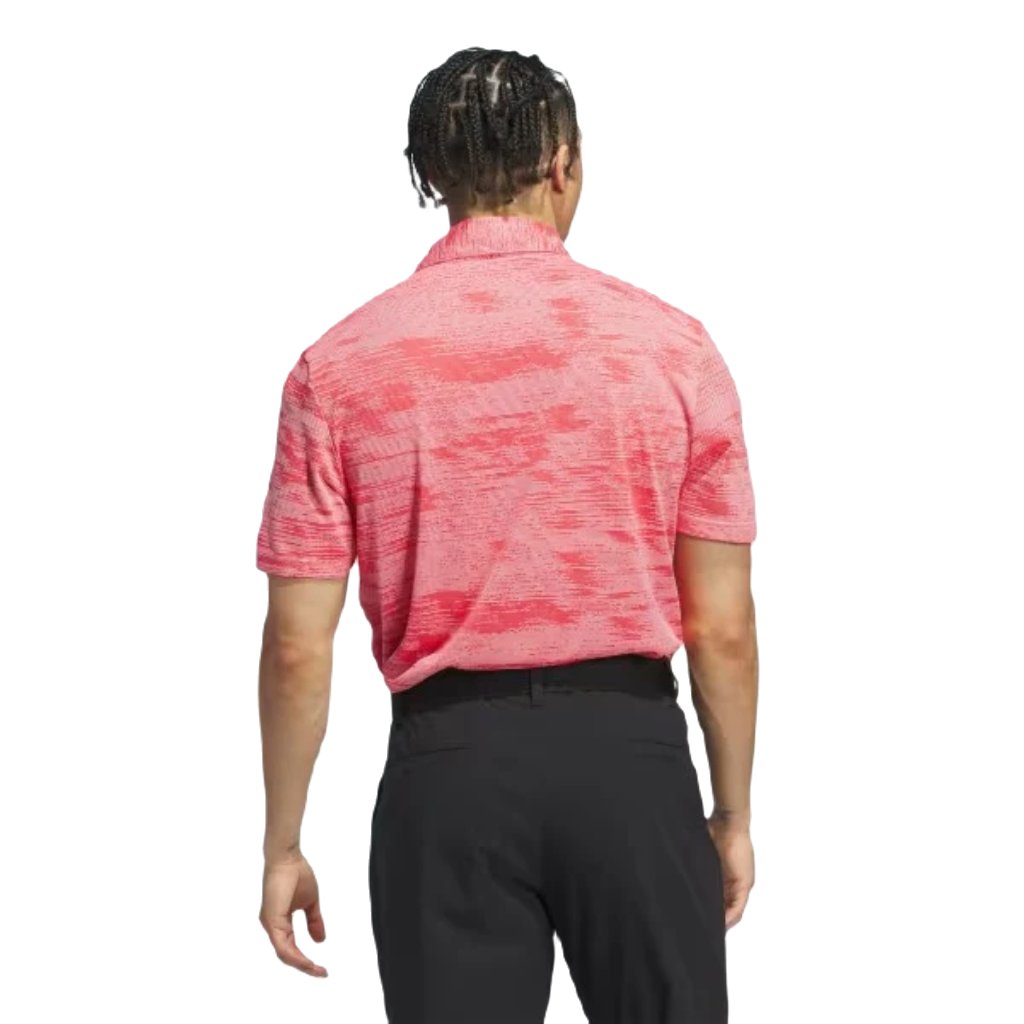 Adidas Ultimate365 Textured Stripe Polo Shirt - Pink