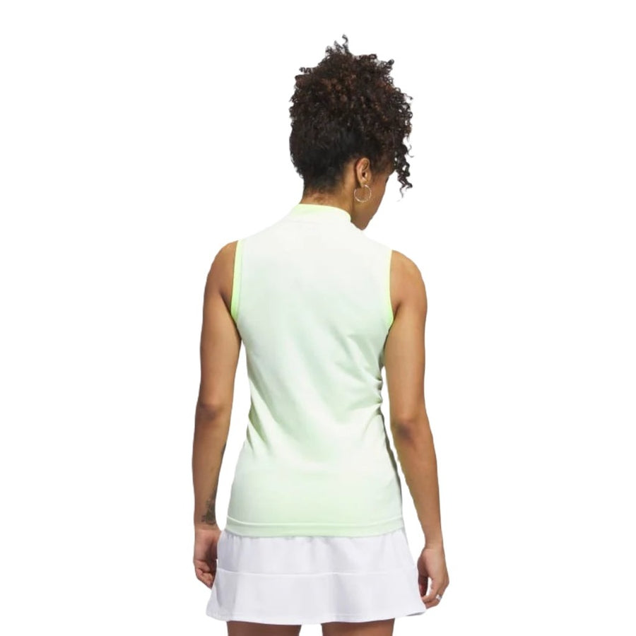 Adidas Ladies Ultimate365 Tour PRIMEKNIT Sleeveless Polo Shirt - White