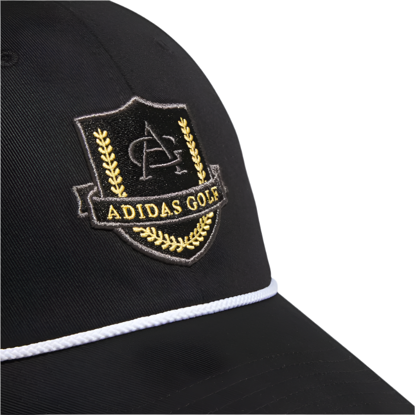 Vintage Six-Panel Shield Hat - Black