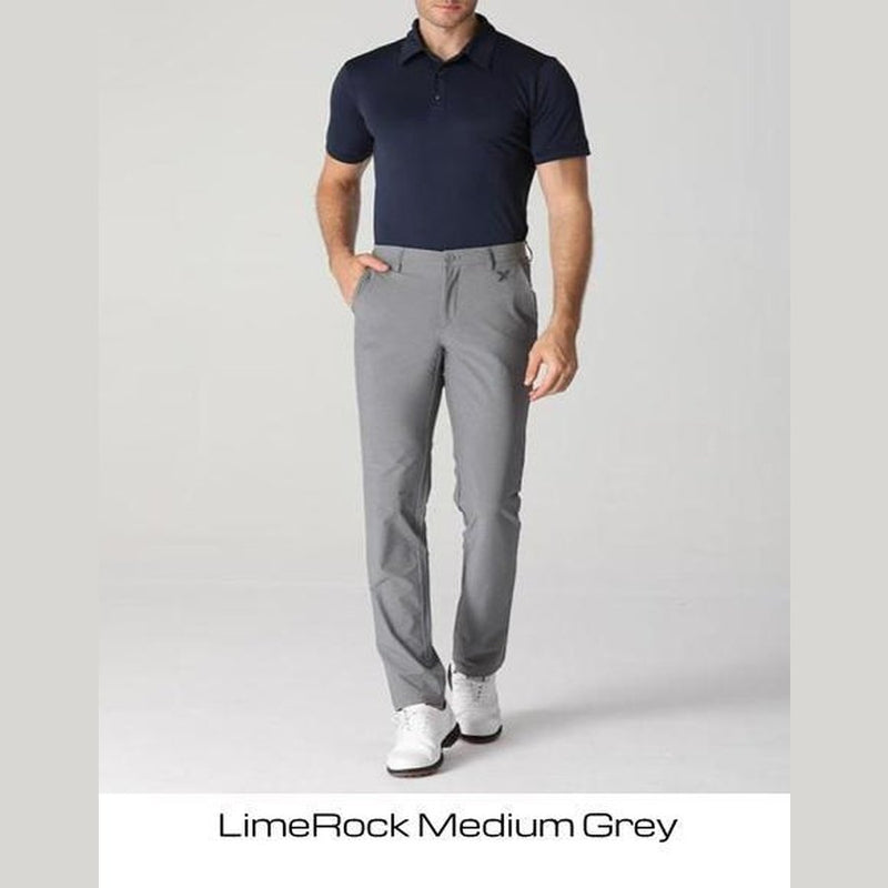Gray Elastics Golf Wear Trousers Mens Pants UV Slim Fit Outdoor