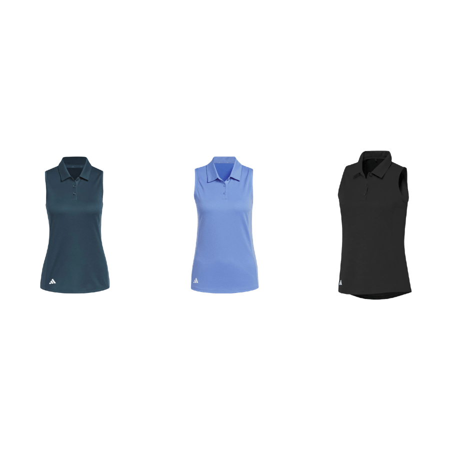 Adidas Ladies Texture Sleeveless Polo Shirt