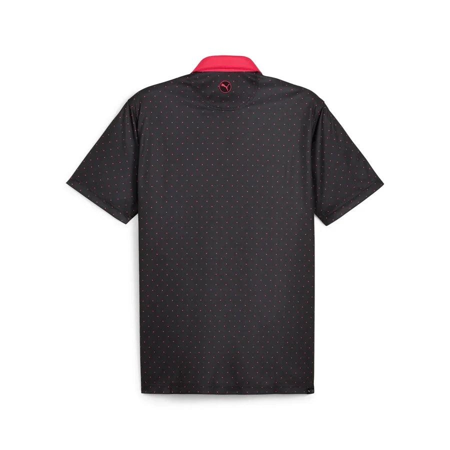 Pure Geo Golf Polo - Black/Pink