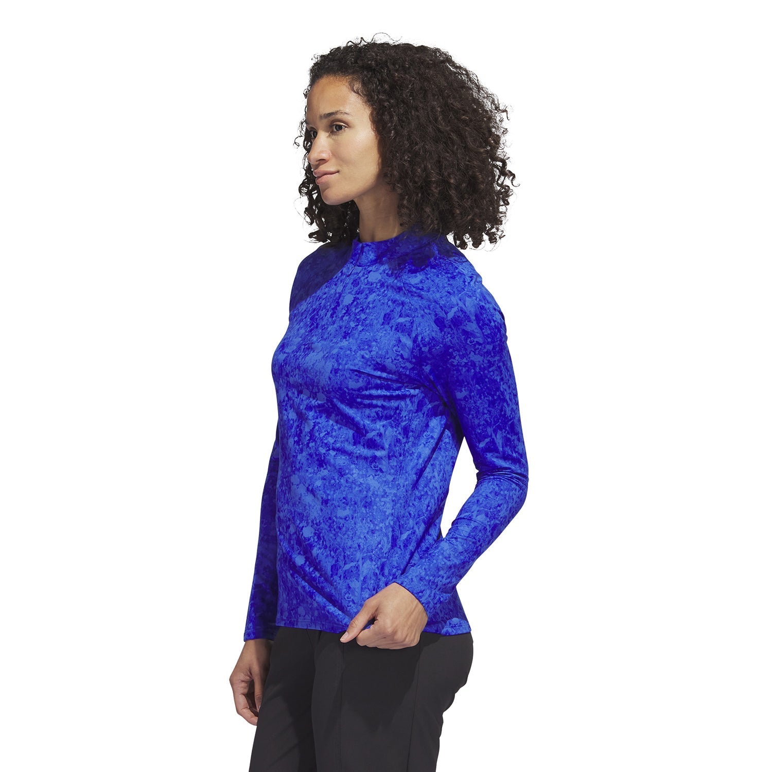 Adidas Ladies Ultimate365 Tour Long Sleeve Printed Golf Shirt - Blue