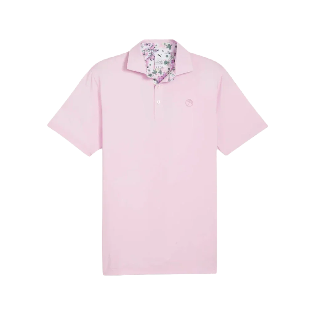 Pure AP Floral Trim Golf Polo - Pink