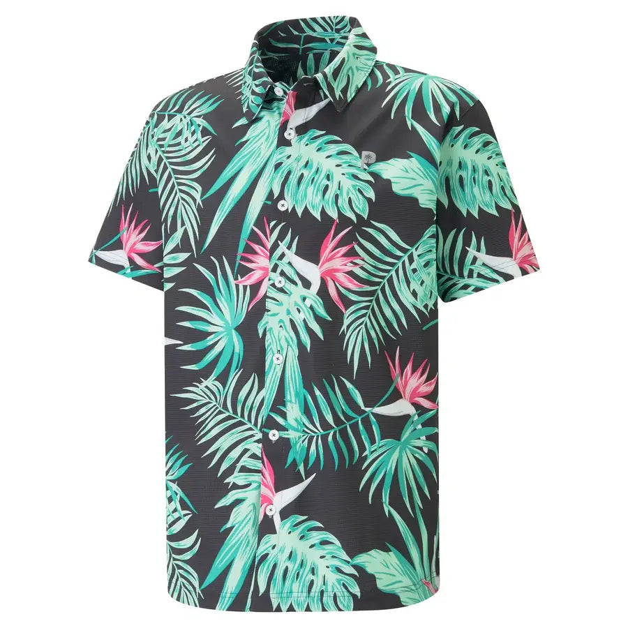 Puma x PTC Paradise Button Down Golf Shirt Bright White S