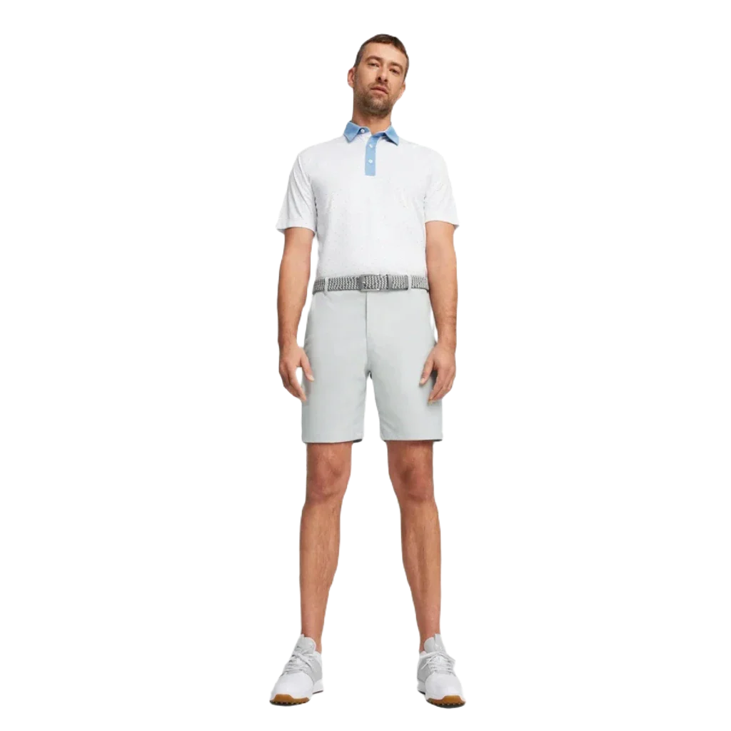 Pure Geo Golf Polo - White/Blue