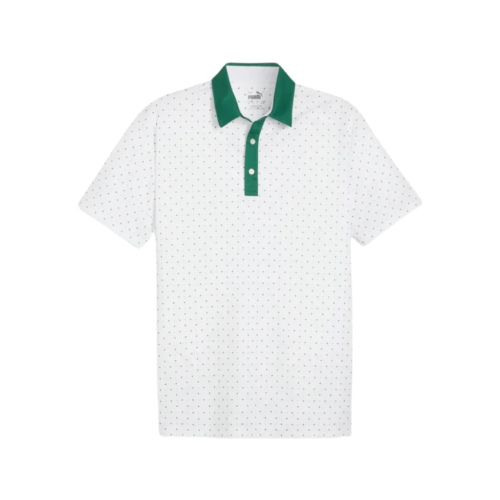 Pure Geo Golf Polo - White/Green