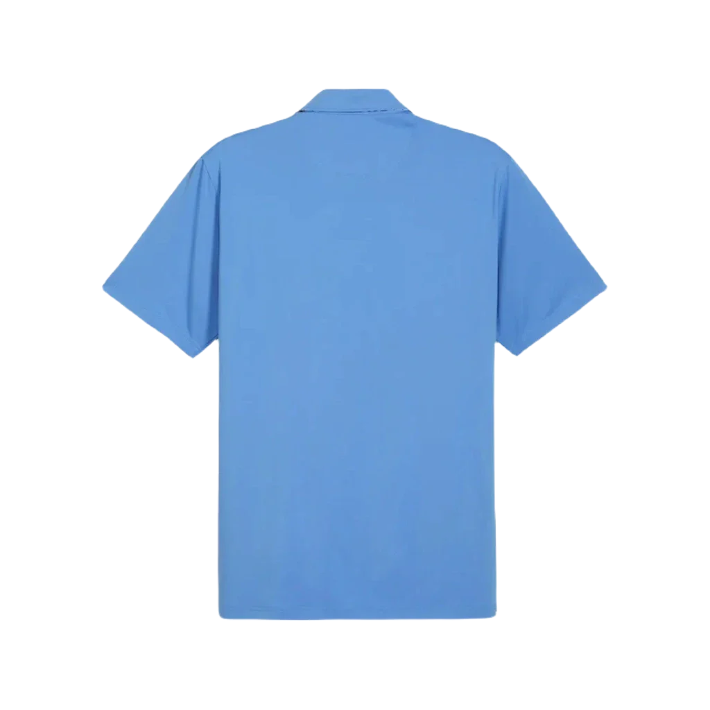 Pure AP Floral Trim Golf Polo - Blue