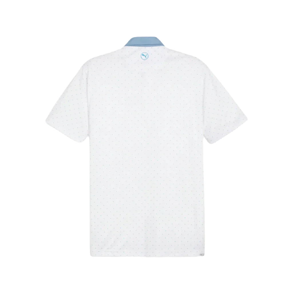 Pure Geo Golf Polo - White/Blue