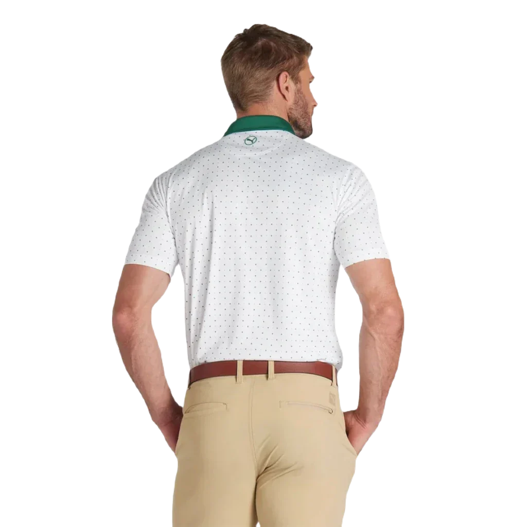 Pure Geo Golf Polo - White/Green