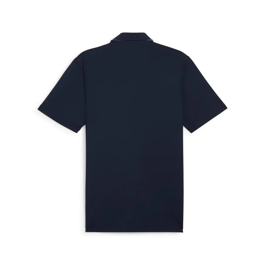 Pure AP Floral Trim Golf Polo - Navy