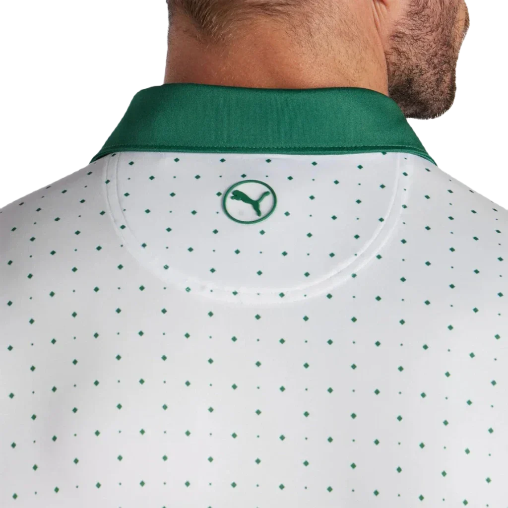 Pure Geo Golf Polo - White/Green