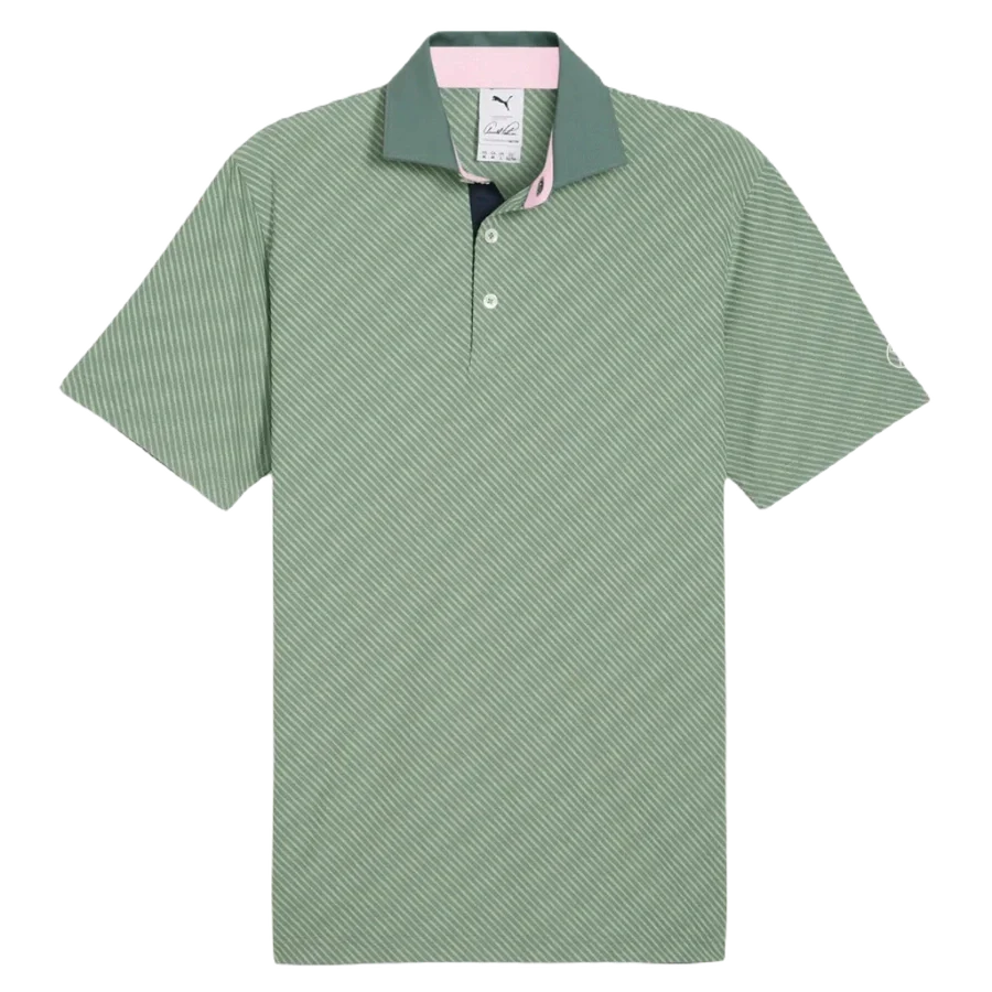 Puma AP Jacquard Stripe Golf Polo - Green