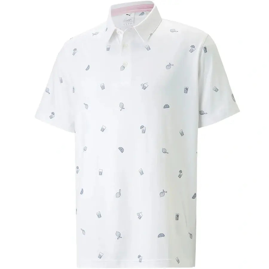 Puma AP CLOUDSPUN Citrus Golf Polo - White