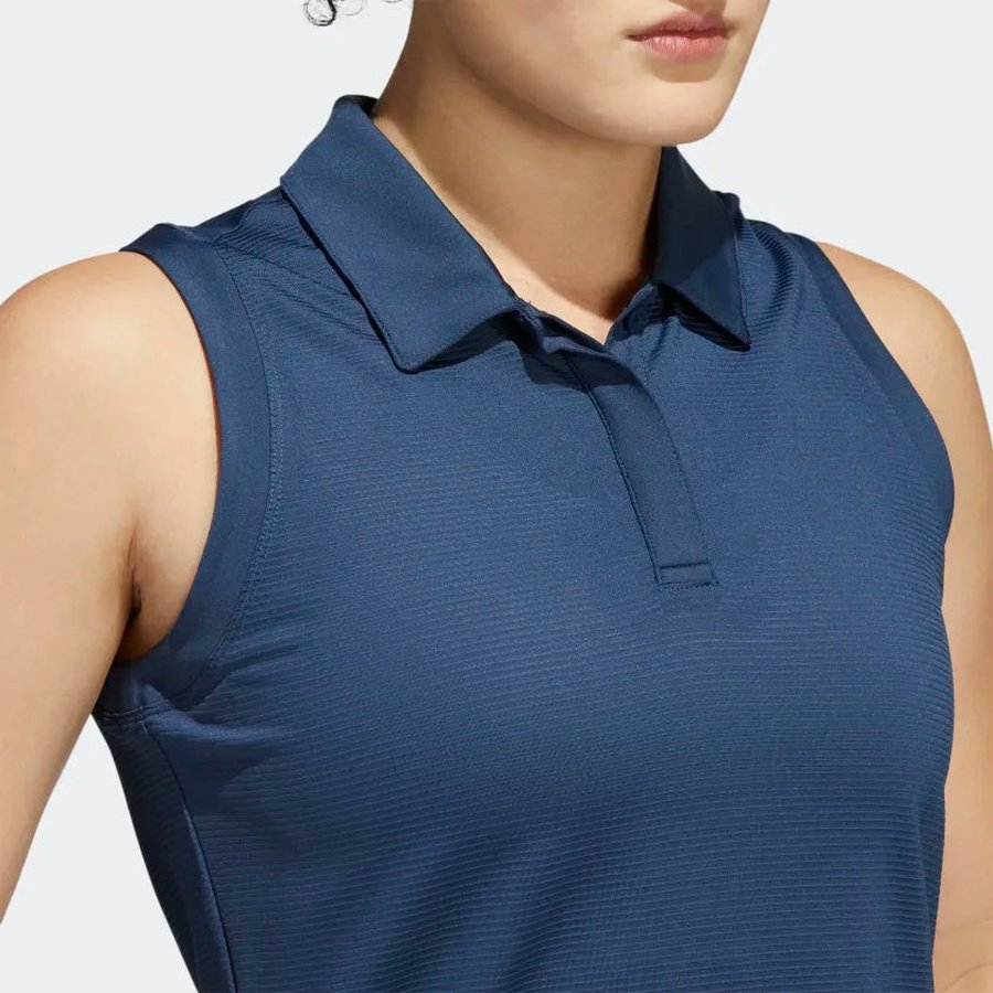 Adidas Ladies Sleeveless Polo Shirt - Navy