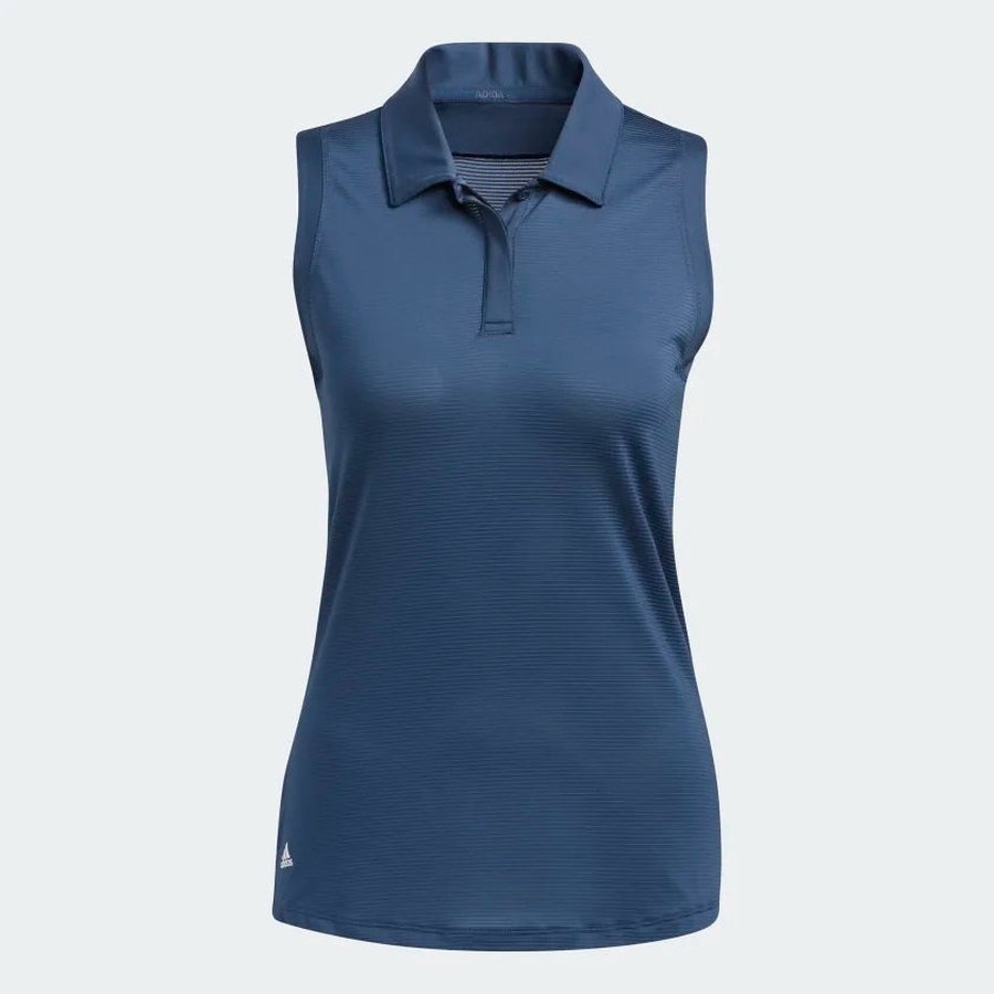 Adidas Ladies Sleeveless Polo Shirt - Navy